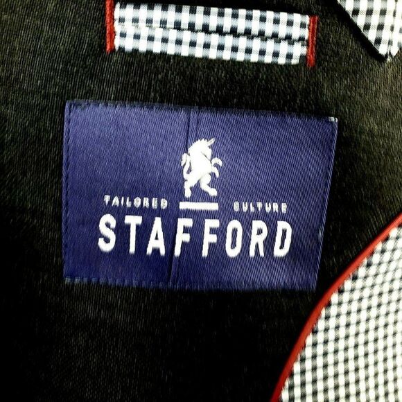 Stafford 44L 2 Silver Button Gray Wool Blazer Spor - Picture 7 of 10